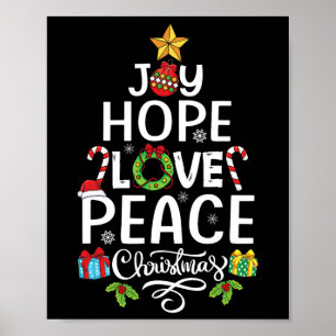 Joy Hope Liebe Friede Weihnachtsbaum Familie Weihn Poster