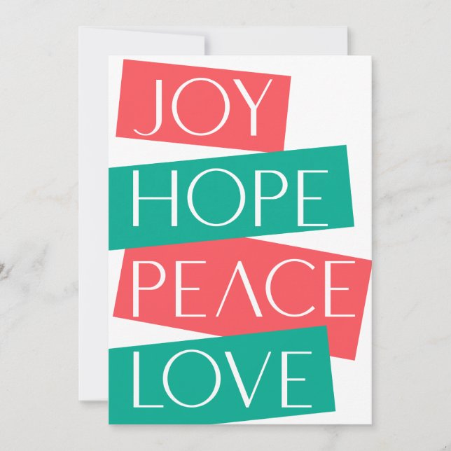 Joy, Hope, Liebe, Peace Wishing All the Favans (Vorderseite)