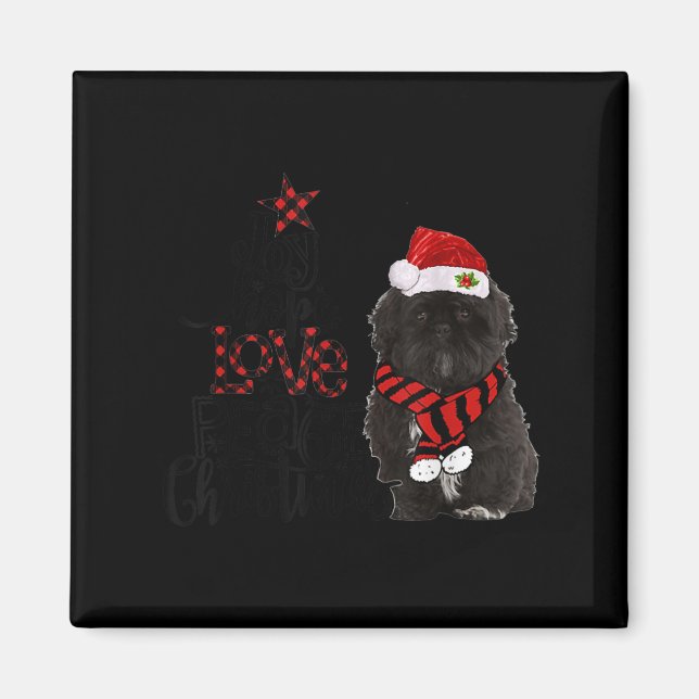 Joy Hope Love Peace Christmas Black Shih Tzus 2020 Magnet (Vorne)