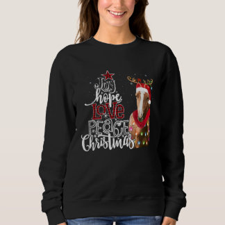 Joy Hope Love Peace Christmas Horse Santa Reideer  Sweatshirt