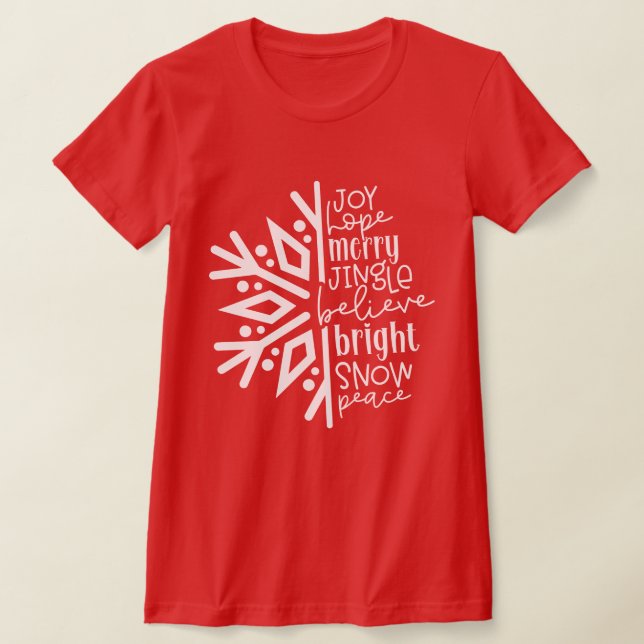 Joy Hope Merry Jingle Believe Bright Snow Peace T-Shirt (Ablage )