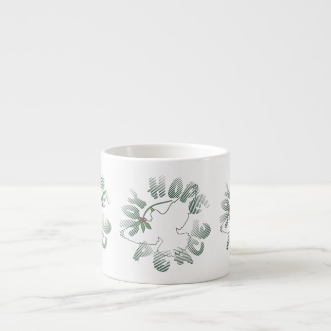 Joy Hope Peace Dove Holiday Espresso Tasse (Vorderseite)