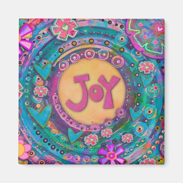 Joy Hübsche Blumenpastel Inspiration Herz Magnet (Vorne)