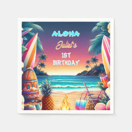Joy hula Luau Surf aloha hawaiian 1. Serviette