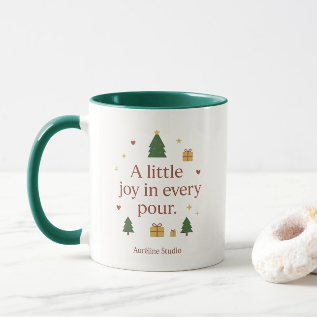 Joy in a Cup | Minimalist Christmas Mug Tasse (Mit Donut)