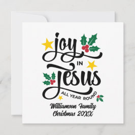 Joy in Jesus Christian Christmas Family Name  Feiertagskarte
