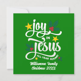 Joy in Jesus Christian Christmas Family Name  Feiertagskarte