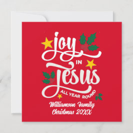 Joy in Jesus Christian Christmas Family Name  Feiertagskarte