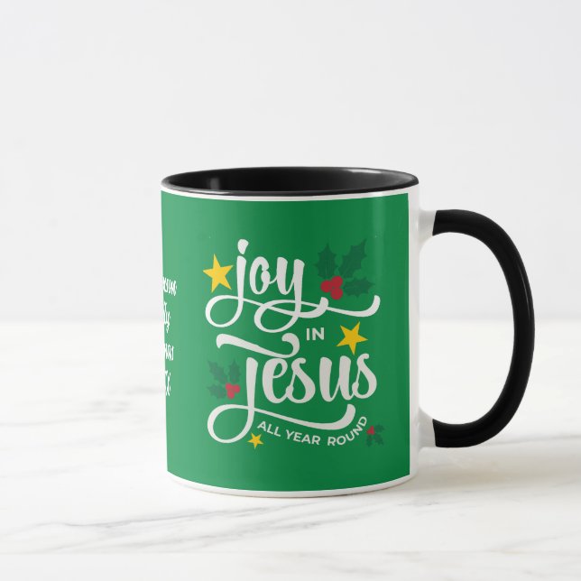 Joy in Jesus Christian Christmas Family Name  Tasse (Rechts)