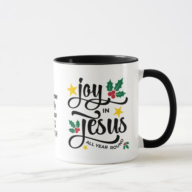 JOY IN JESUS Personalized Christian Christmas Tasse (Rechts)