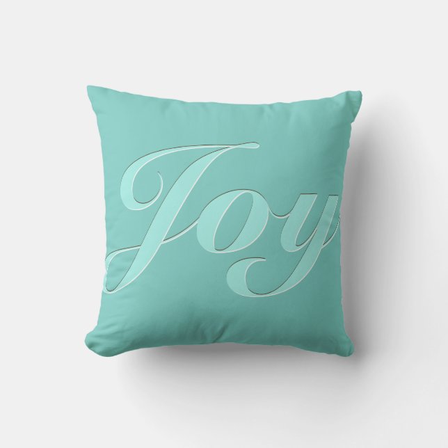 Joy in Light Aquamarin Blue Kissen (Vorderseite)