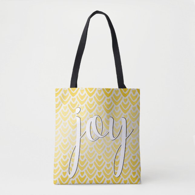 Joy Inspiration Zitat fröhliche Gelbe Tasche (Vorderseite)