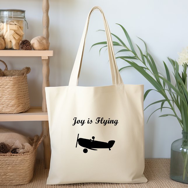 Joy is Flying Airplane Pilot Light Monoton Tragetasche (Von Creator hochgeladen)
