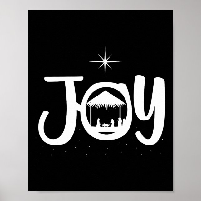 Joy Jesus Nativity Szene Cool Weihnachtskleid Poster (Vorne)
