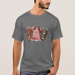 Joy Joy Joy Joy Joy Christmas mit Niedlichem Pig w T-Shirt