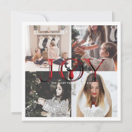 Joy Kariert 4 Foto Collage Feiertagskarte