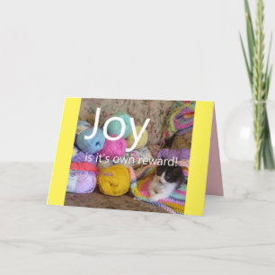 Joy Kitten Cat Knitternwolle Crafts Quote Card Karte