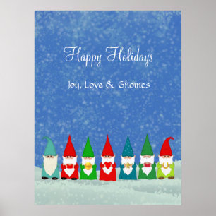 Joy, Liebe & Christmas Gnomes Poster