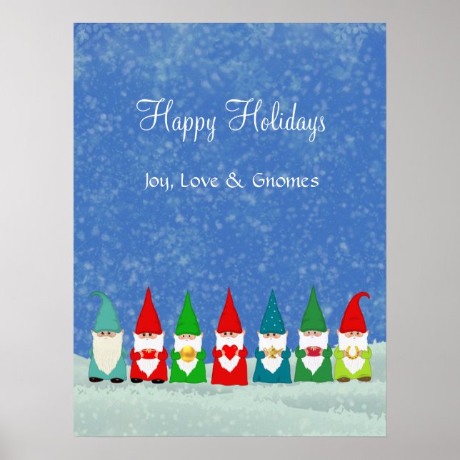 Joy, Liebe & Christmas Gnomes Poster (Vorne)