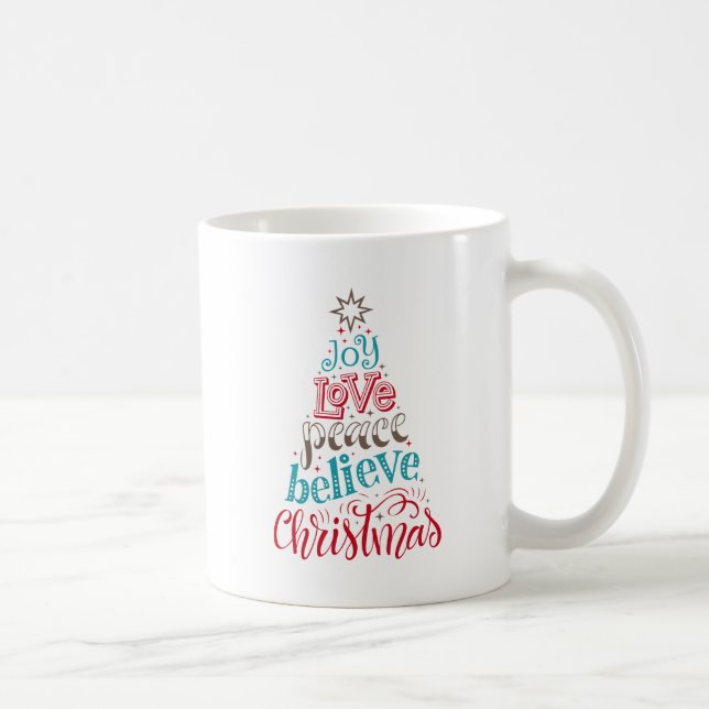 Joy Liebe Friede glaube Weihnachten Tasse (Rechts)