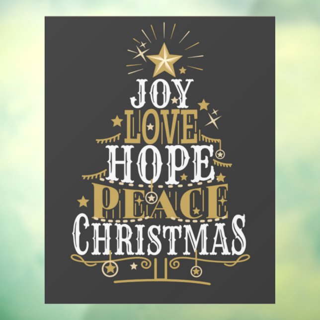 Joy Liebe Hope Peace Christmas Fensteraufkleber (Blatt 3)