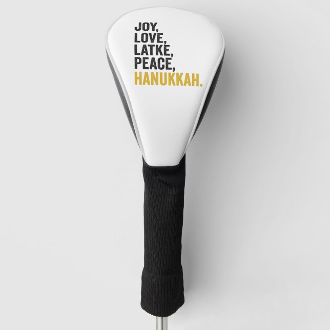 Joy Liebe Latkes Peace Hanukkah Funny Jewish Golf Headcover (Vorderseite)