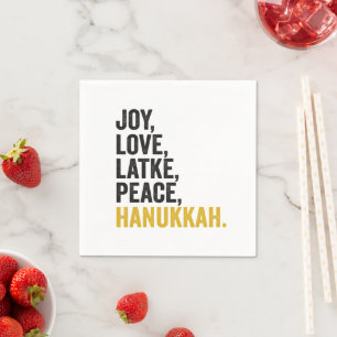 Joy Liebe Latkes Peace Hanukkah Funny Jewish Serviette