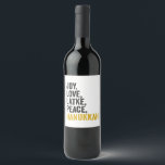 Joy Liebe Latkes Peace Hanukkah Funny Jewish Weinetikett<br><div class="desc">lustig, jüdisch, latsch, geschenk, Geburtstag, chanukah, jew, urlaub, menorah</div>