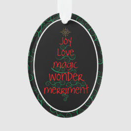 Joy ・ Liebe ・ Magic ・ Wonder ・ Merriment Ornament