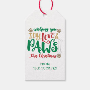Joy Liebe PAWS Dog Christmas Geschenkanhänger