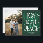 Joy Liebe Peace Christmas Card Feiertagskarte<br><div class="desc">Joy Liebe Peace Christmas Card</div>