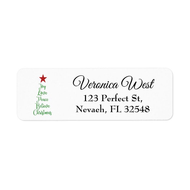 Joy Liebe Peace Glaube Weihnachtsbaum mit Rot (Vorne)