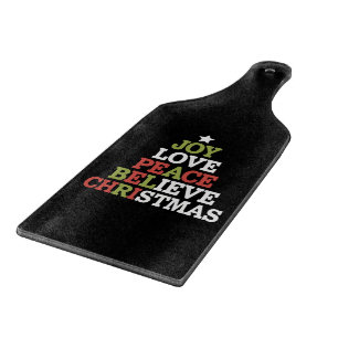 Joy Liebe Peace Glaube Weihnachtsbaumfamilie Schneidebrett
