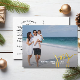 Joy Liebe Peace Large Foto Weihnachtsbrief Gold Folien Feiertagspostkarte