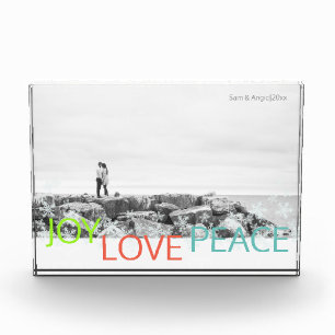 Joy Liebe Peace Minimalistisch Holiday Foto Block