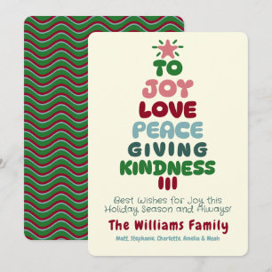 Joy Liebe Peace Tree Holiday Card Feiertagskarte