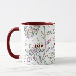 Joy Liebe Peace Zwei-Töne Maroon Tasse