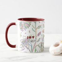 Joy Liebe Peace Zwei-Töne Maroon Tasse