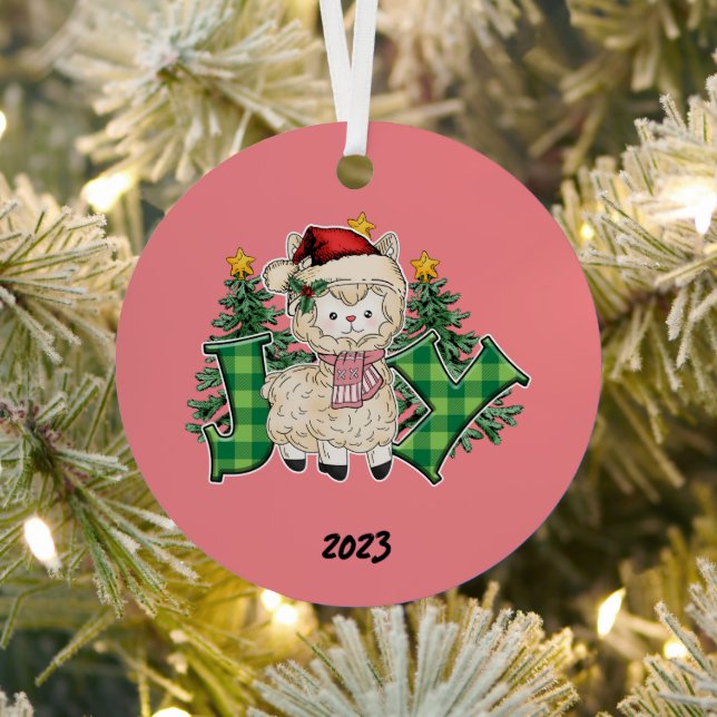 Joy Llama Christmas Ornament Aus Metall (InSitu)