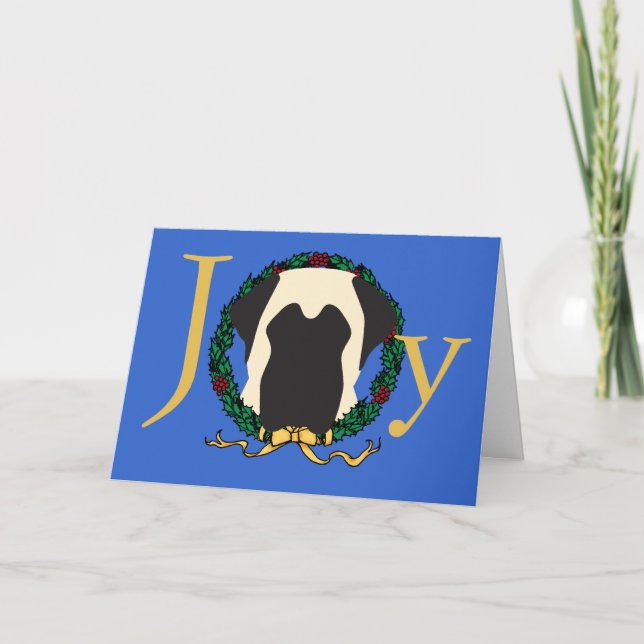 Joy Mastiff Card Feiertagskarte (Vorderseite)