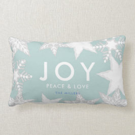 JOY Mattiert Snowflakes Light Blue Weihnachten Lendenkissen