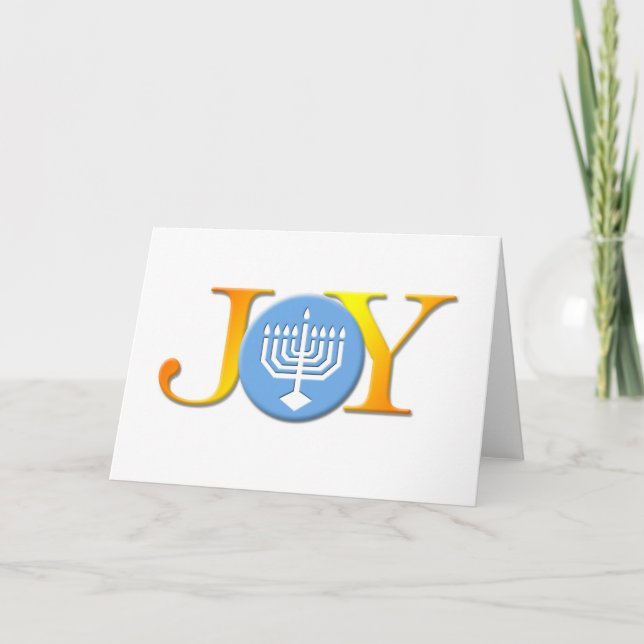 Joy Menorah Card Feiertagskarte (Vorderseite)