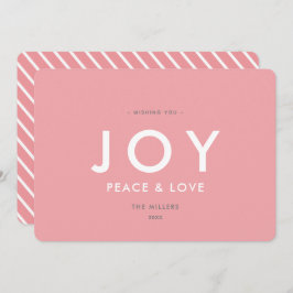 JOY Minimalistisch Modern Pink Weihnachtskarte Einladung