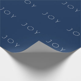 Joy Minimalistisch Navy Blue Typografy Pattern Geschenkpapier