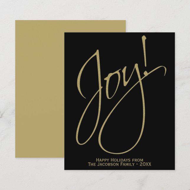 Joy! Minimalistische Gold & Black BUDGET-Urlaubska (Vorne/Hinten)
