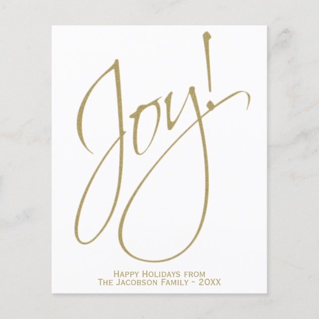 Joy! Minimalistische Gold & White BUDGET - Urlaubs (Vorderseite)