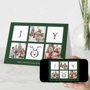 JOY Modern Fun Script Foto Collage Whimsical Feiertagskarte