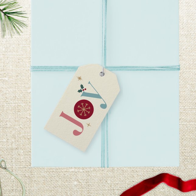 Joy Modern Vintag Personalisiert Geschenkanhänger (Spread extra JOY with your holiday gifts adorned with these personalized gift tags)