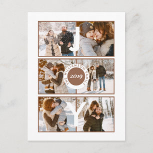 Joy Moderne 6 Fotos Weihnachtsgrüße Postkarte