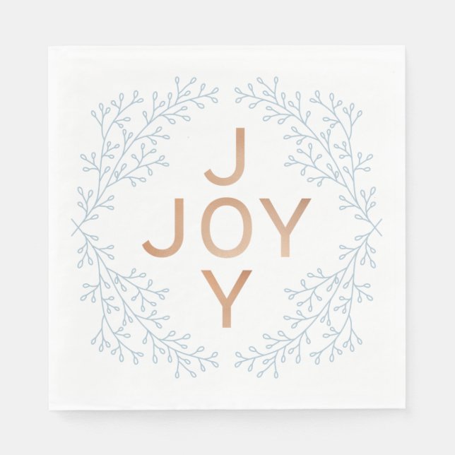 Joy | Moderne und elegante Weihnachten Serviette (Vorderseite)